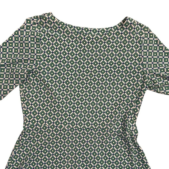 Croft & Barrow Stretch Fit & Flare Dress Size M Teal White Boatneck Stretch Work - Picture 7 of 10